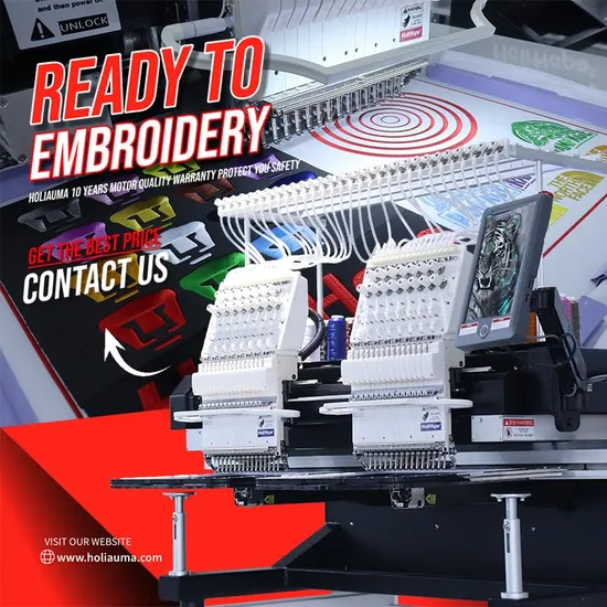 Factory Direct Sale 2 Head Embroidery Machine for Sale 15 Needles 400*500mm Cap T-Shirt Flat Logo 3D Computer Embroidery Machine Like Japan Tajima Barudan