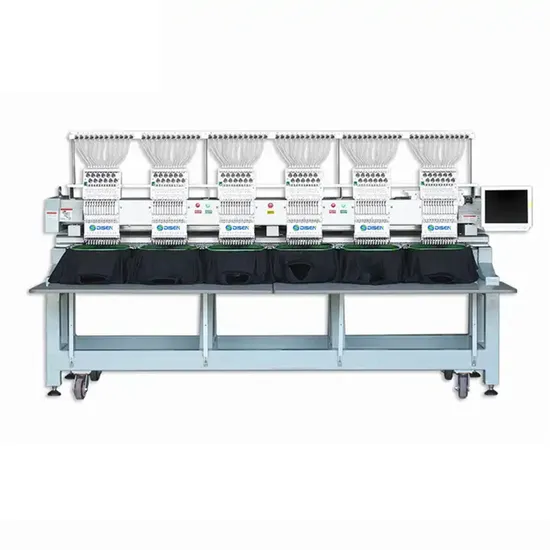 6 Heads Computerised Embroidery Machine Dubai Multi Head Roll to Roll Continue Cap T-Shirt Embroidery Machine for Blouce