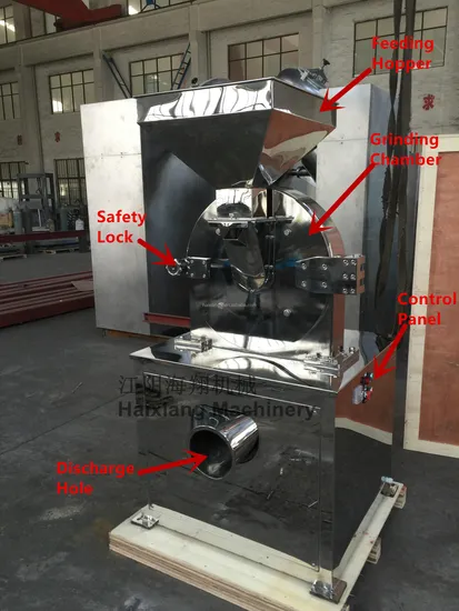 Auto Dust Collecting Grain Grinder Stainless Steel 304 Milling Machine Pulverizer Fineness Powder Crusher Equipment