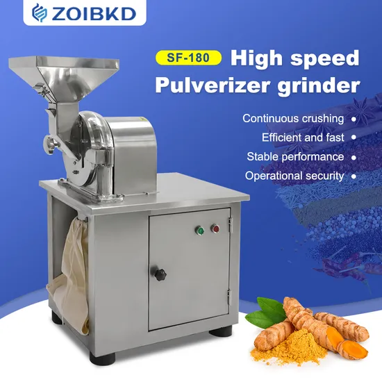 Sf-180 Commercial Automatic Universal Mill Dry Turmeric Herb Pulverizer Medicine Small Pepper Spice Grinder Powder Grinding Machine