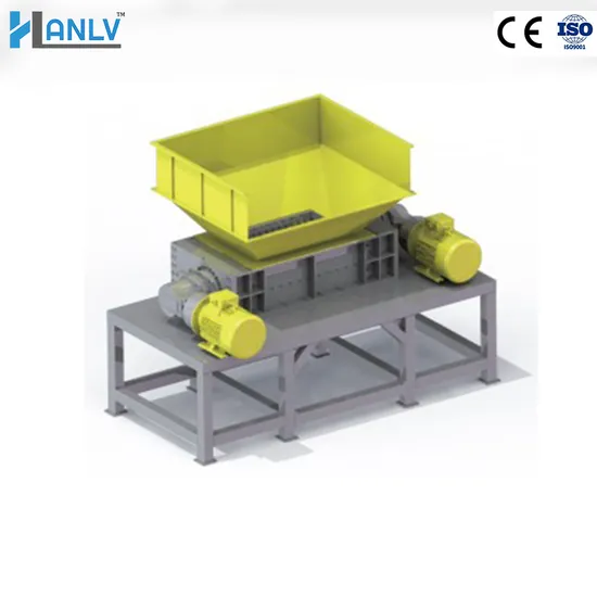 Automatic Double Shaft Waste Cardboard Paper Tire Rubber Metal Scrap Wood Lump Barrels Drums Pipe and Plastic Shredder for Recycling Machine