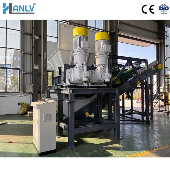 Four Shaft Shredder for Industrial Waste Plastic Barrel Scrap Metal Appliance Aluminum Cans Wood Chipper Cardboard Fabric