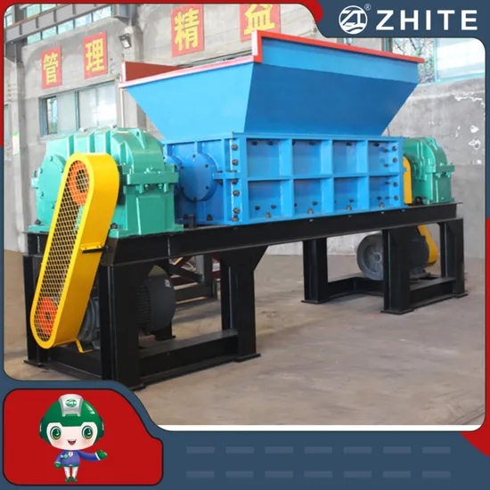 Double Shaft Shredder Solid Waste Carton Paper Plastic Tyre Recycling Crusher