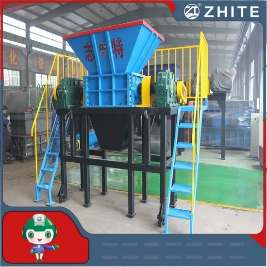 Two Shaft Shredder for Wood Plant Roots Branches Solid Waste