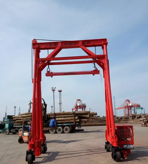 Lifting 20FT 40FT Port Container Straddle Carrier Crane Rubber Tyre Crane for Sale