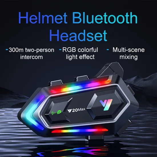 Voice Assistant Two Riders Interphone Audio Mixing Motorcycle Helmet Wireless Blue Tooth Intercom Headset