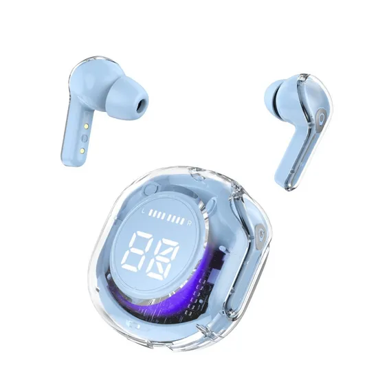 Good Sound Bluetooth Wireless LED Battery Power Display in-Ear Earphone with Ambient Light