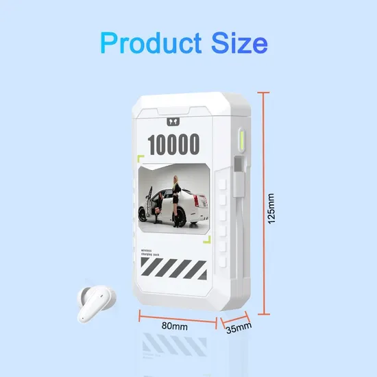 Hot Sell Cost-Effective Stylish Multifunctional Device Both as a Power Bank and Earphones Earbuds Mobile Charger 10000mAh Large Capacity