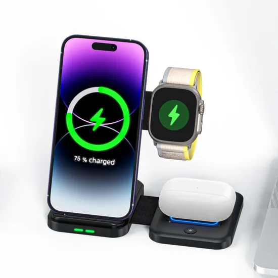 Drop Shipping Trending Products New Arrival Qi 15W Quick Wireless Charger for iPhone Airpods Apple Watch