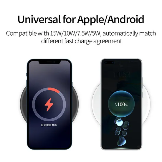 Cheap Custom Logo ABS Universal 5W 15W Fast Wireless Charger Pad Wireless Charger Station