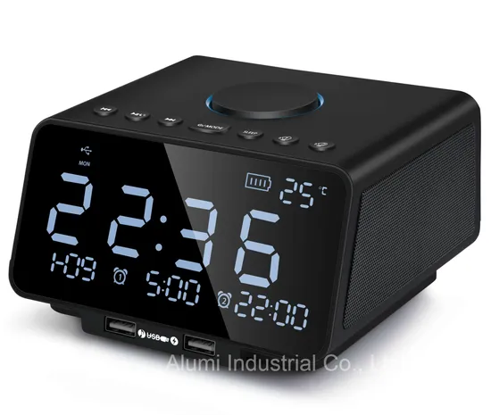 Desktop Alarm Clock Docking Station Speaker USB Charging Port
