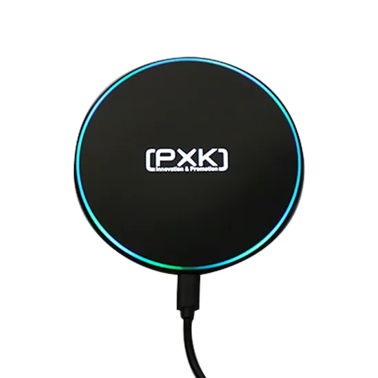 Custom Logo LED Light 20W Ultra Slim Phone Qi Fast Wireless Charger for All Phones