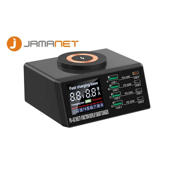 8 Port 4c4a 110W Desktop Charger Charging Dock Station with Digital Display