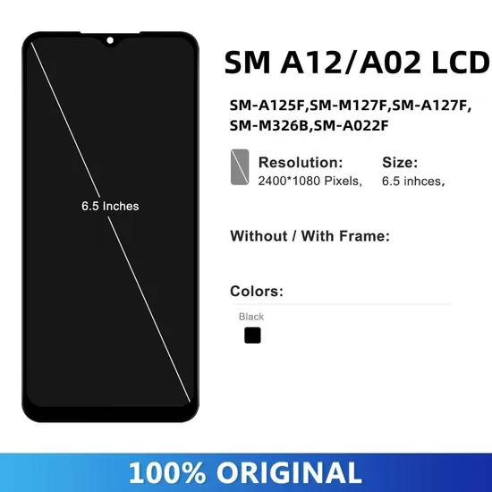 Mobile Phone LCD Accessory Cell Phone LCD for Samsung Glaxy A02 A12 A022 A125 A127 LCD Display Touch Screen Digitizer