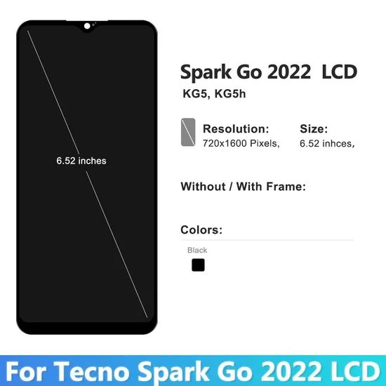 Factory Wholesale Mobile Phone LCD Accessory Touch Screen Cell Phone LCD for Infinix Tecno Pop 5 Lite Spark Go 2022 Kg5 Smart 6 LCD Display