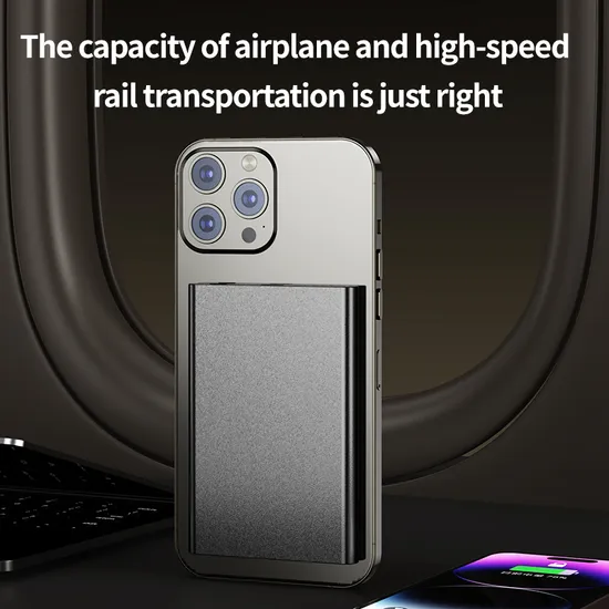 Portable 5000mAh Magnetic Wireless USB-C Power Bank Ultra-Thin Aluminum Alloy Fast Charging External Battery Charger 15W Output