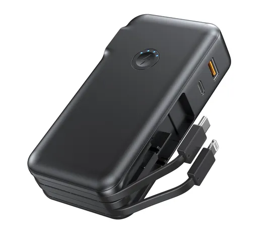 2025 Best Selling Products OEM Fast Charging 10000mAh Large Capacity Portable with Built in Cables Power Bank