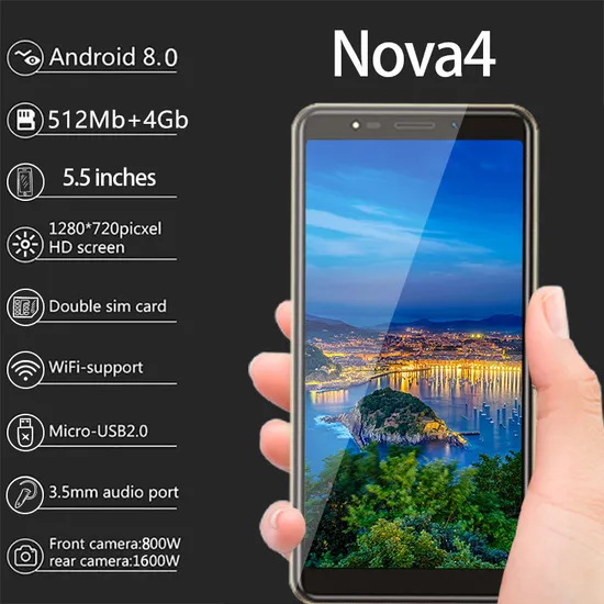 Cheaper Smartphone Android Dual Flash Dual SIM Card WiFi 3G Nova4 Mobile Phone