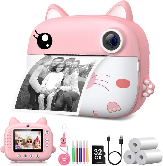 Kids Camera Instant Print, 2.5K Digital Video Instant Print Camera for Kids