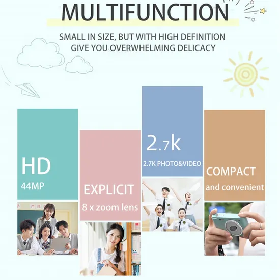 M2 Small HD Digital Camera 2.4 Inch IPS Screen Portable Camera Support TF Card for Beginners