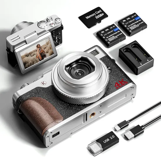Teenager Compact Flip Screen 4K Recorder Video Camcorder Digital Cameras