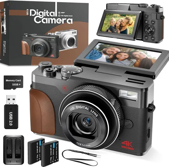 Nbd Flip LCD Screen Black 18X Digital Zoom Camera for Student