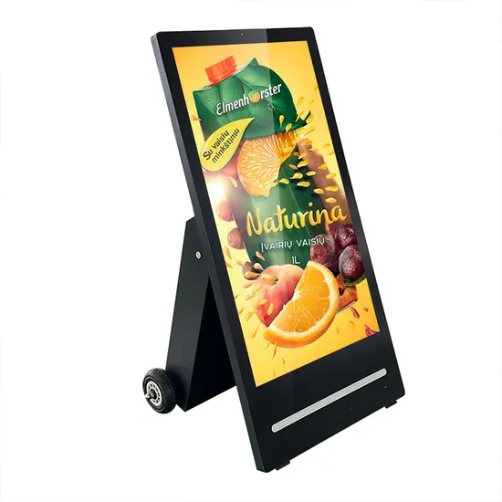 High Resolution Floor Standing LCD Screen Battery Powered Portable Digital Signage