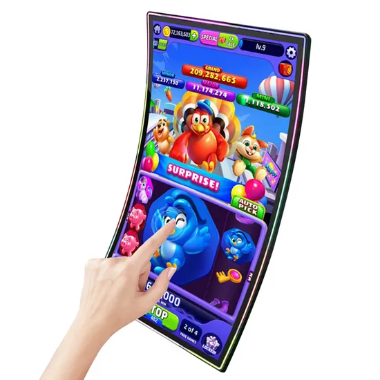 Flat / C J Curved Touchscreen Capacitive LCD Screen Monitor Curved Slots Monitor for Online Skill Gaming