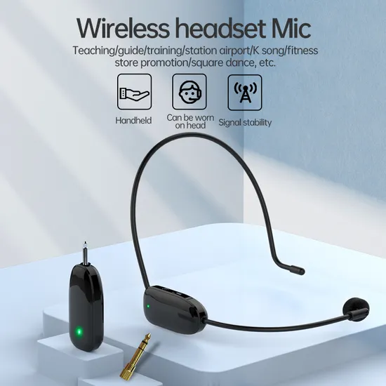 V16 UHF Wireless Head Mounted Microphone for Teaching, Stage Performance, Tour Guide
