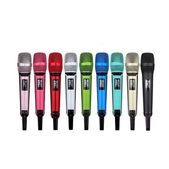 Wireless Microphones, Karaoke Microphone, UHF Wireless Dual Handheld Dynamic Microphone System with Rechargeable Receiver