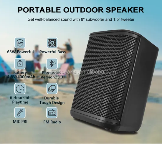 Bluetooth Speaker High Power HiFi Audio Speaker Passive Radio Music Sound Equipment USB XLR Speaker Sound Box PA Speaker with APP Control
