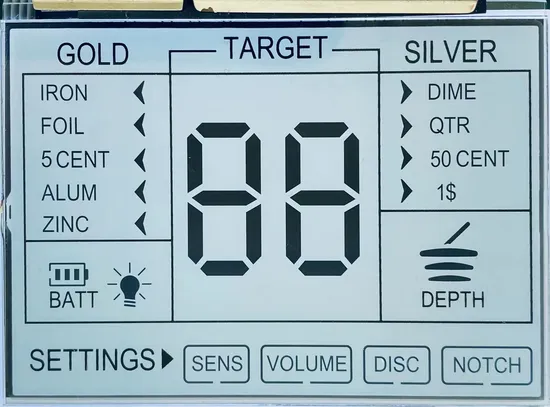 Htn Positive Transmission on LCD Display for Metal Detector