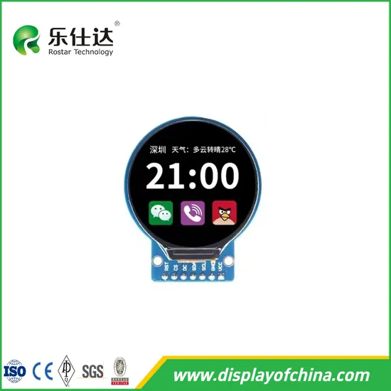 1.28inch Round TFT LCD Display 240*240 Resolution with Gc9a01n Controller