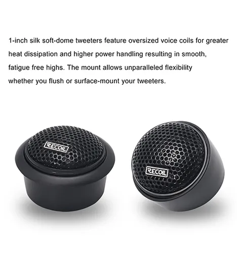 Edge Ret1 Echo Series 1-Inch Car Audio Component Neodymium Silk Dome Tweeters with Triple-Level Tweeter Crossover, Pair