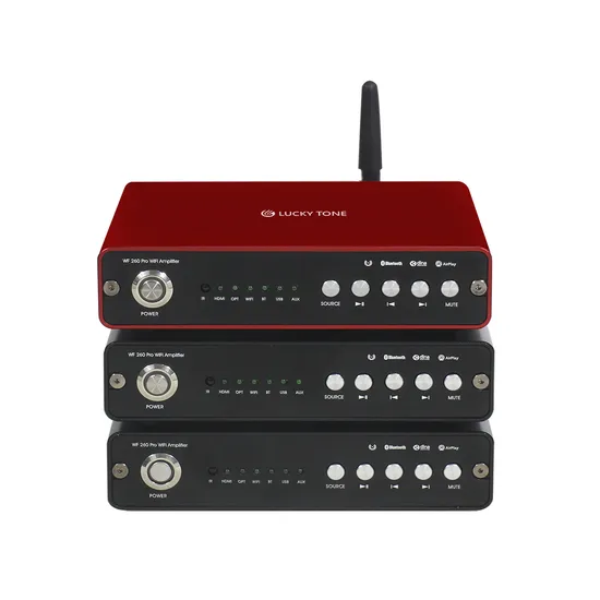 Stereo WiFi Audio Amplifier 2*60W at 4 Ohm with Bluetooth, Hdm Available in Classic Back or Stylish Red Color