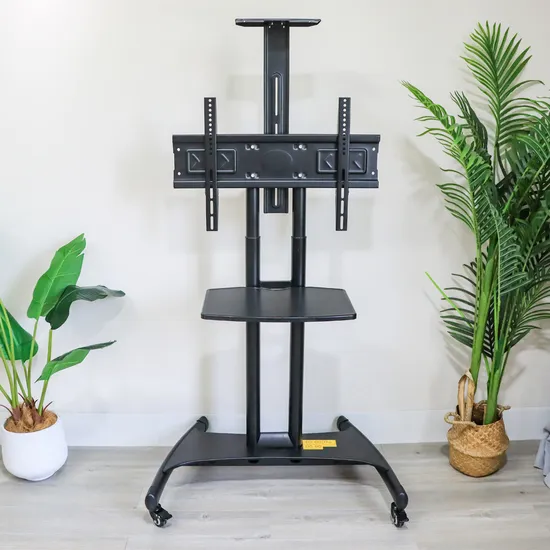 Mobile TV Mount Height Adjustable 32-65" TV Cart Stand Monitor Floor Stand TV Trolley