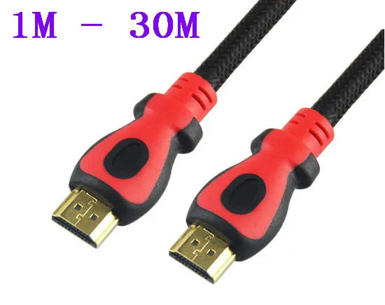 Factory Wholesale Nylon Braided HDMI Cable 10m Male to Male HDMI V1.4 3D 1080P