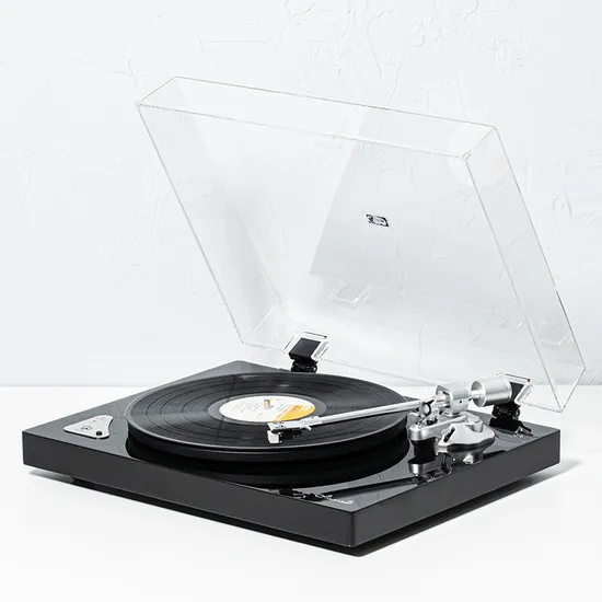 Vinyl Record Player Black White 33/45rmp Gramophone Phonogram
