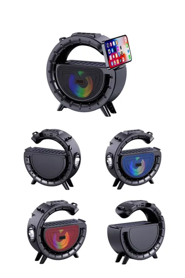 Tw800 G Shape Flashlight FM Antenna Radio Subwoofer Stereo Portable Bt Speaker Solar Panel Portable Speaker Solar Powered LED Light