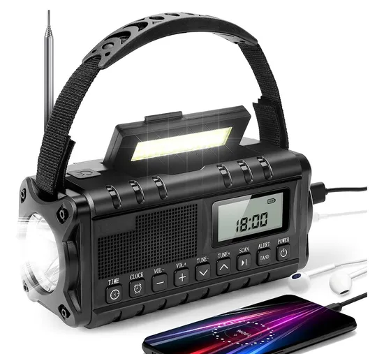 Hand Cranked Power Generation Emergency Charging Solar Multifunctional Weather Warning Sos Radio