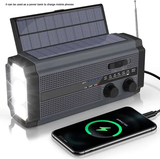 1.3W Solar Panel Hand Cranked Phone Charging Multi Band Portable Solar Radio