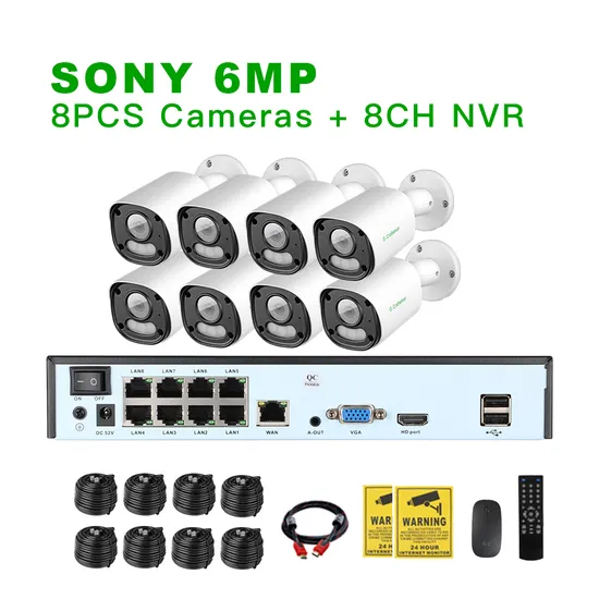 Gx-Yufi-M6s-K8 Ultra 8CH Xmeye Security CCTV Poe Camera System with 4K/8MP H. 265+ 16 Channel NVR and 8PCS IP Camera and Cables