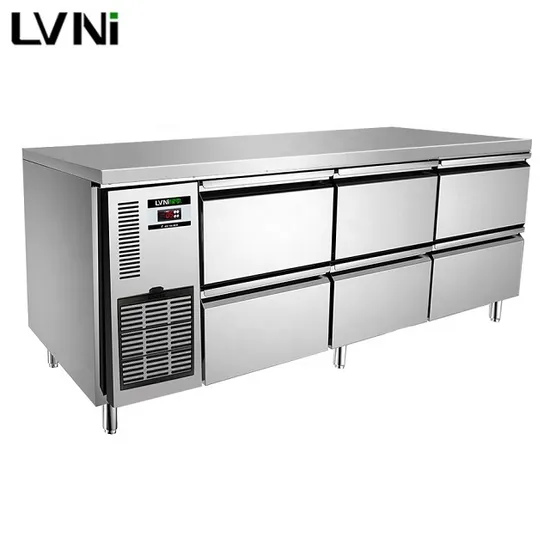 Lvni 4 6 Door Undercounter Commercial Drawer Refrigerator Freezer for Hotel Restaurant
