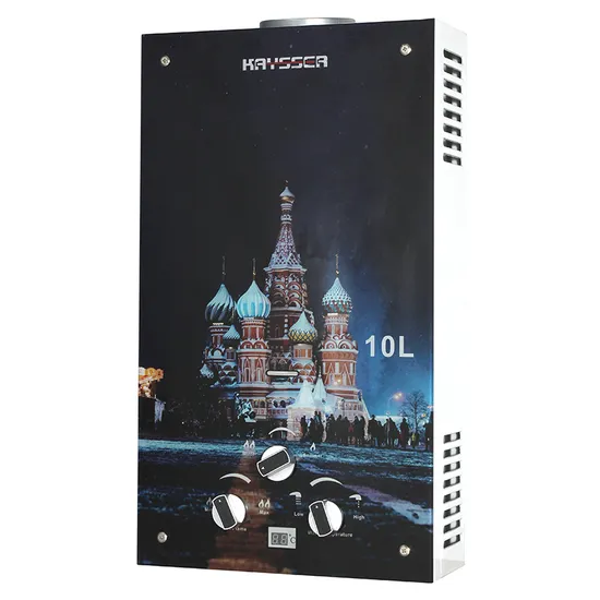 Tankless LED Display Natural Gas Water Heater with Glass Flower Pattern Conveniently Monitor Your Usage Instant Hot Geyser