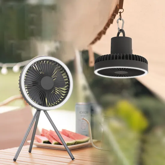 New Style Summer Potable Outdoor Camping Ceiling Fan Air Cooling Tripod Table Air Cooling Camping Light