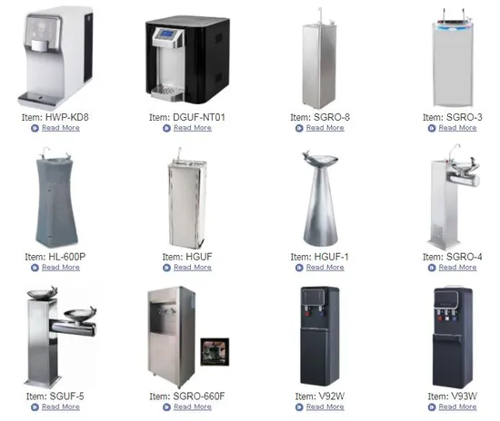 Pipeline Drinkable Water Cooler SS304 Pou Water Fountain with Filters (SGRO-8)