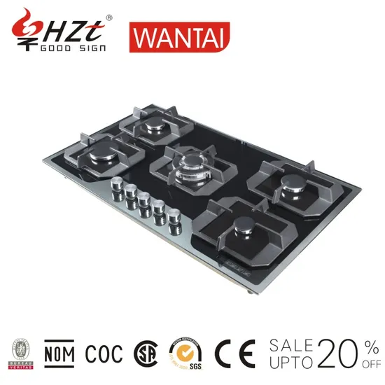 5 Burner Kitchen Appliance Tempered Glass