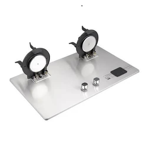 Top Stainless Steel Panel Kitchen Timer 2 Burner Gas Hob