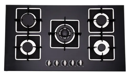 5 Burner Tempered Glass Cost Iron Pan Support Gas Cooktop