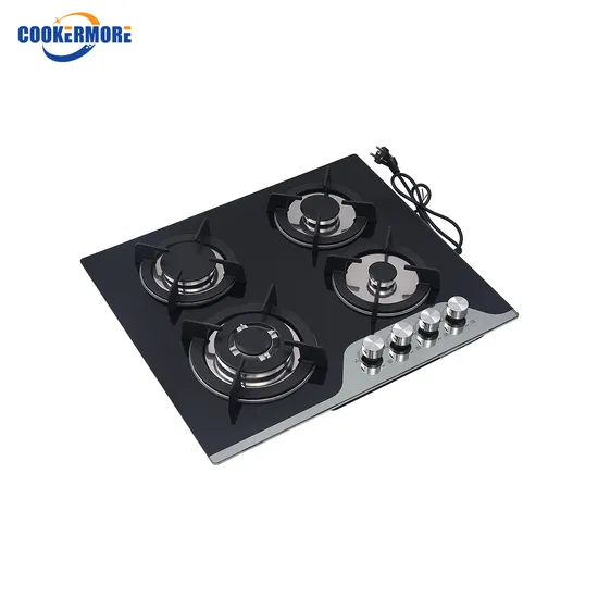 Built-in 4 Burners Gas Cooker Kitchen Recessed Tempered Glass Gas Hob Cooker Top Gas Stove